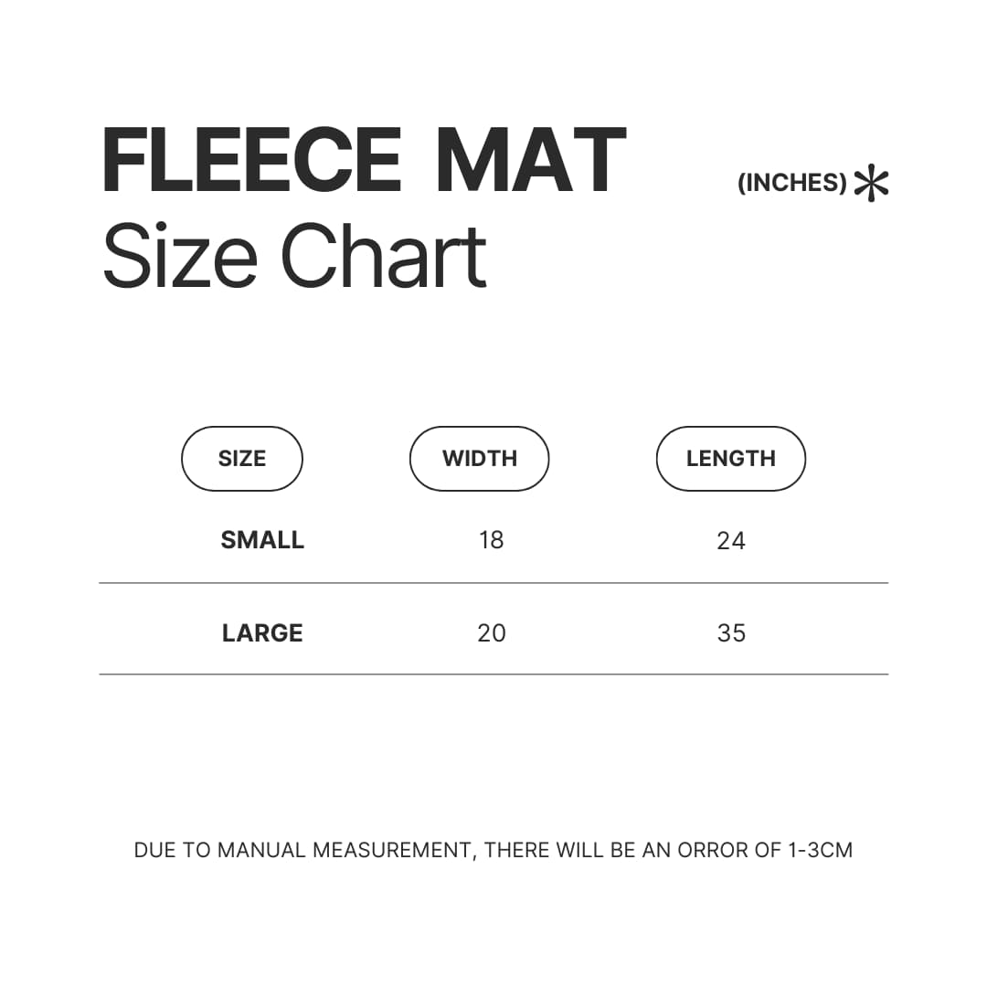Fleece Mat Size Chart - High School DxD Shop