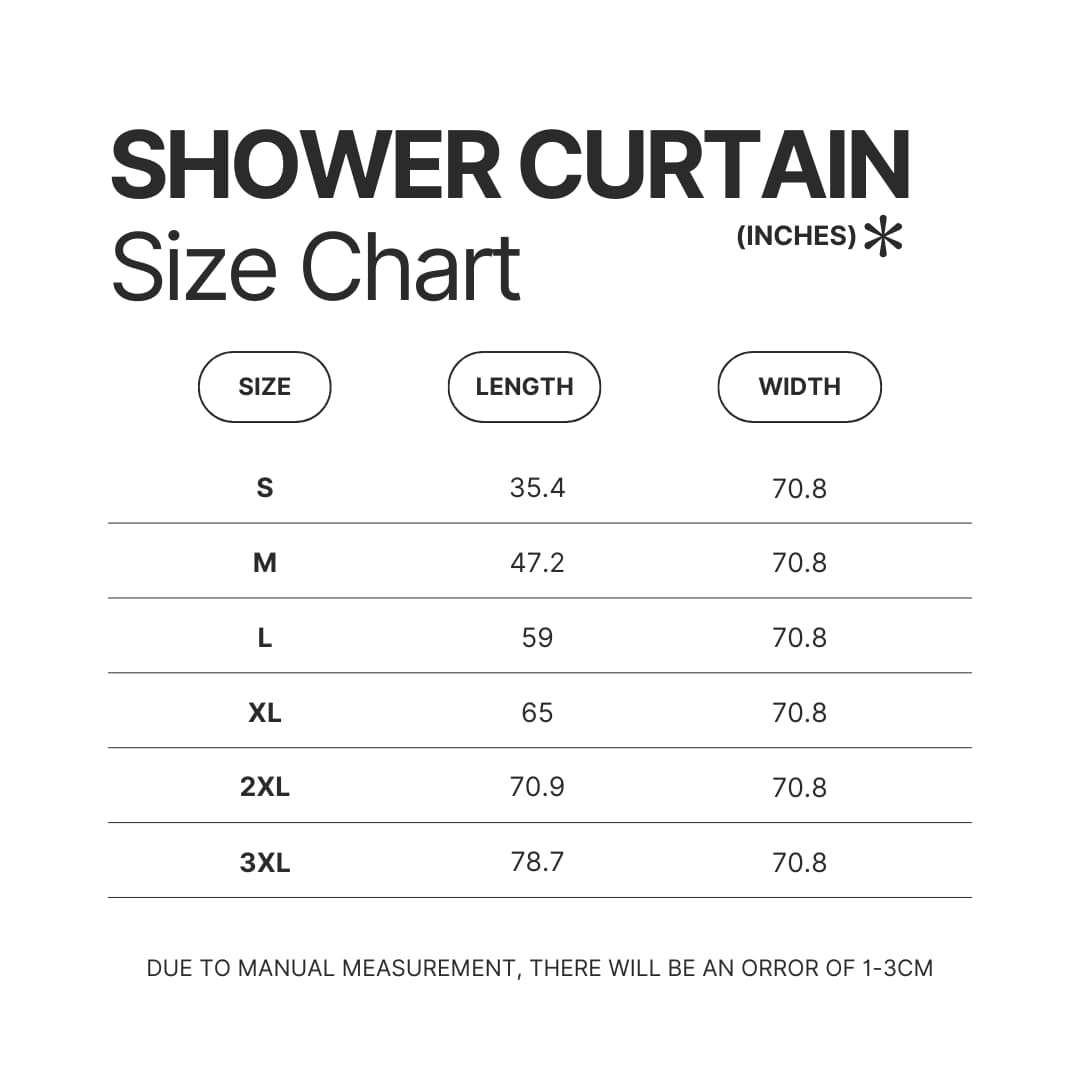 Shower Curtain Size Chart - High School DxD Shop