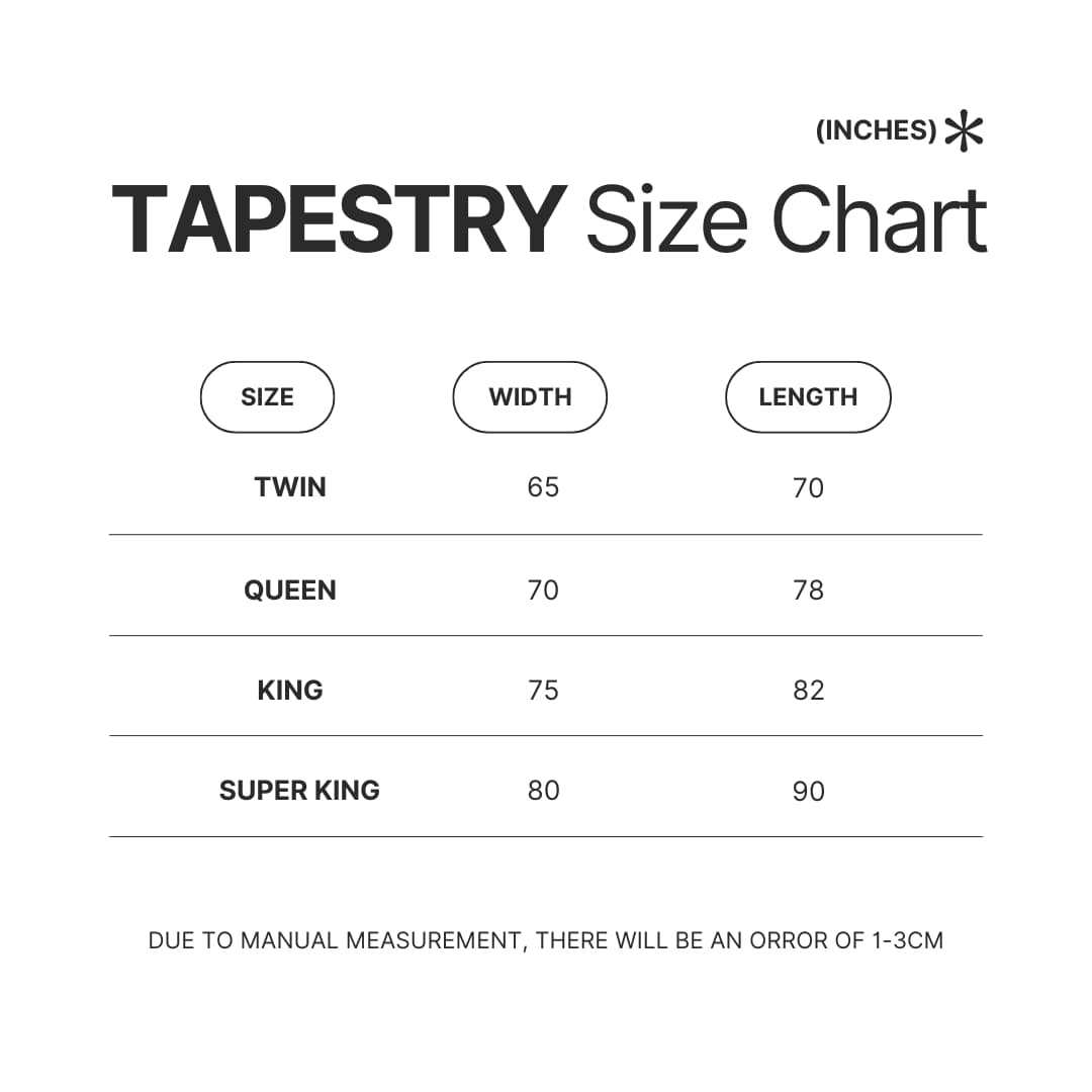 Tapestry Size Chart - High School DxD Shop