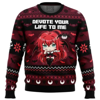 Devote Your Life To Me High School DxD Ugly Christmas Sweater FRONT mockup 800x800 1 - High School DxD Shop