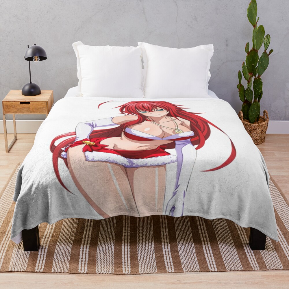 Rias Gremory Christmas Design Throw Blanket